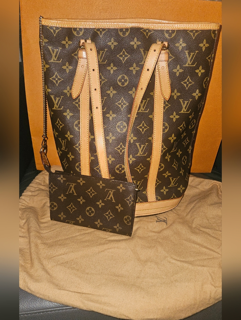Louis Vuitton Monogram Canvas Bucket GM with Pouch